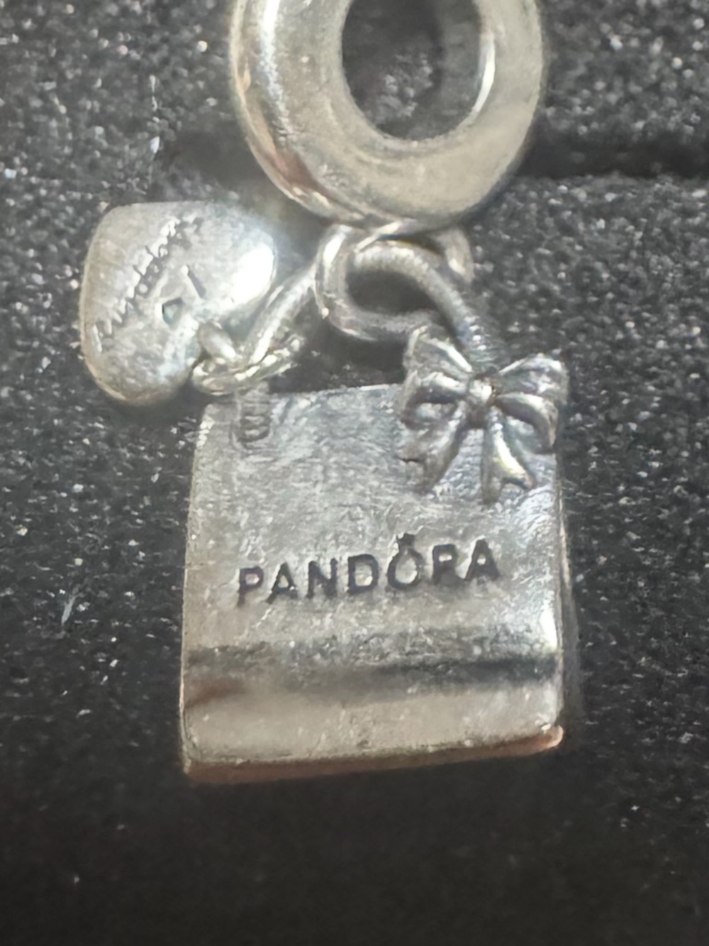 Pandora Silver Gift Bag Dangle Charm with Bow